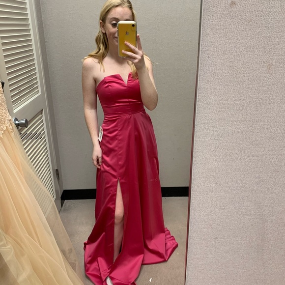 Hot pink satin prom dress! - Picture 3 of 3